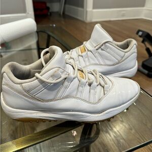 White and Gold Athletic Sneakers